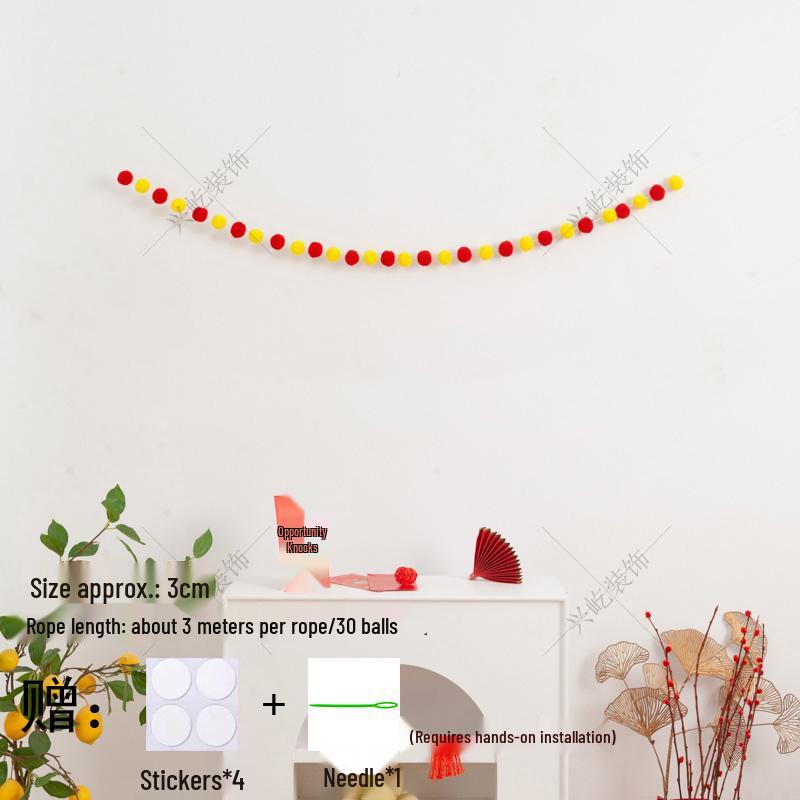Children’s Room Pompon Bunting Decoration - Birthday Party Tent Backdrop Ornament