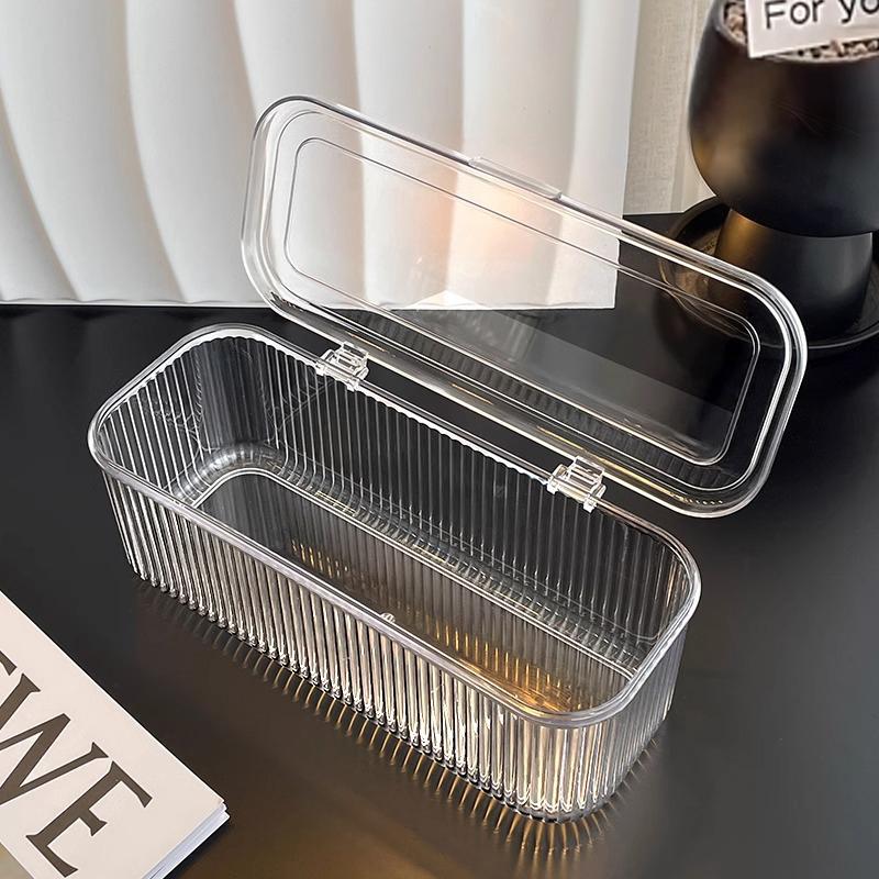 Makeup Bathroom Storage Multifunctional Cosmetic Egg Holder Box With Dustproof Lid -Makeup Brush Lipstick Organizer Vanity Desk