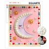 Cute Moon Stars Pearl Painting Kit with Frame Sparkling Canvas Art Romantic Bedroom Decor Gift for Adults Home Wall Decor Crafting Hobby