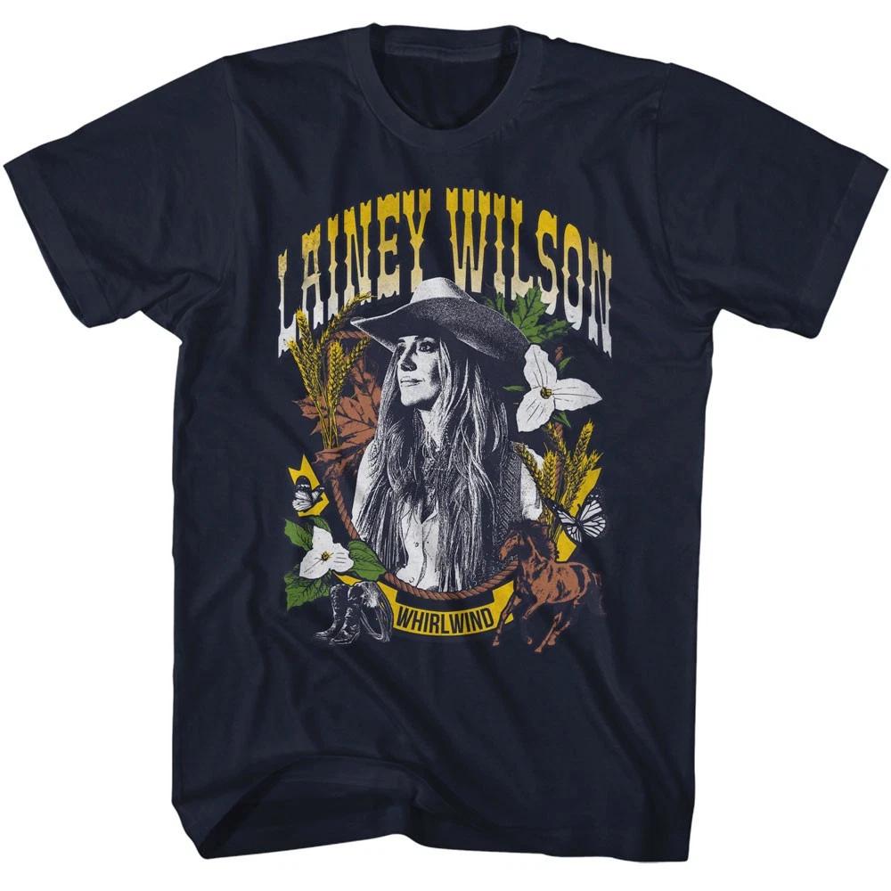 Lainey Wilson Bust Photo Whirlwind Wheat & Flowers Men s T Shirt Country Music S