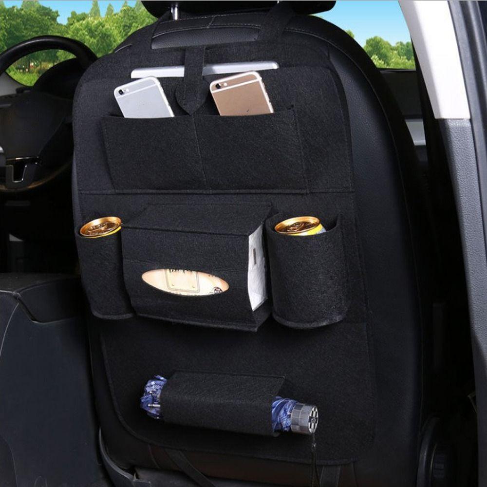 Multi-functional Car Rear Seat Storage Bags Felt Anti-kick Pad Durable Storage Pockets  Universal