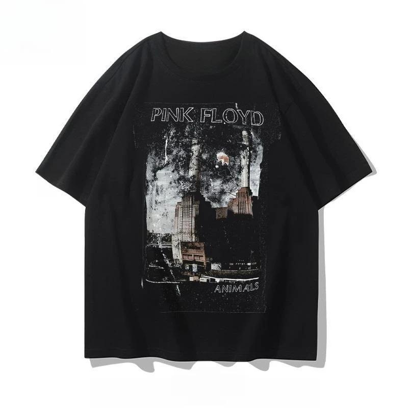 Pink Floyd - British Rock Band Pink Floyd Summer Pure Cotton Short-sleeved Men's and Women's Short Sleeves Plus Size Loose soft
