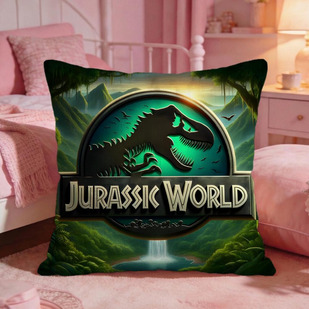 JJurassic WWorlds Movie Logo Cushion Cover Premium Comfort Reversible Pillow CoveTwo In One Design For Any Room Car Interior