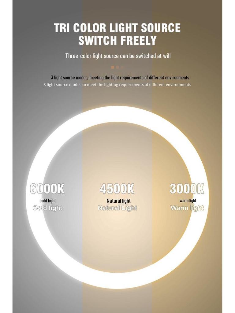 LED Lighted Wall-Mounted Double-Sided Magnifying Makeup Mirror for Bathrooms, Punch-Free Installation