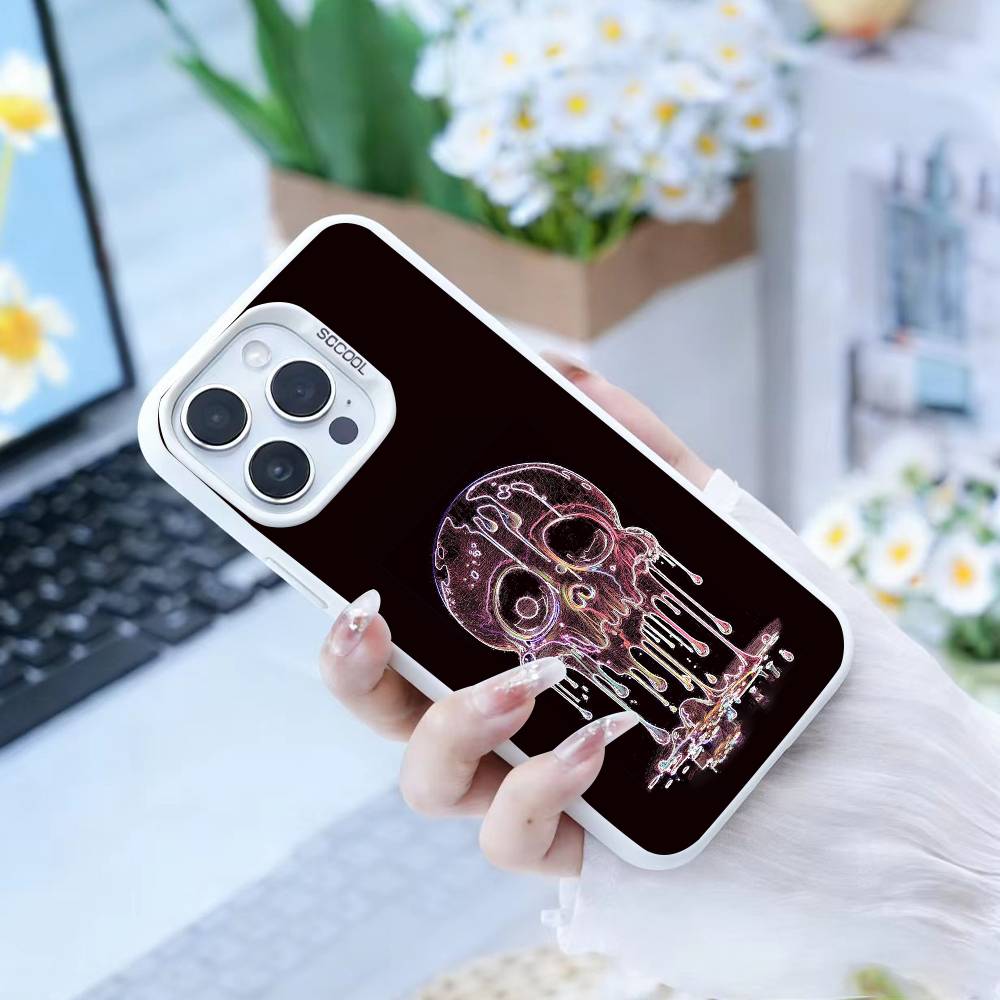 Gothic Dark Sweetheart Phone Case For IPhone 16 17 15 14 12 13 Pro Max Black Color Shockproof Cover