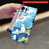 2DFlat Samsung Phone Case White Cat On Cliff by Sea Applicable To Galaxy S23 S24 S25ULTRA S26 A12 A14 A15 A16 A54 A55