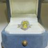 Yellow Drop Moissanite Pear Shape Engagement Ring - European & American Style Women's Colored Diamond Ring