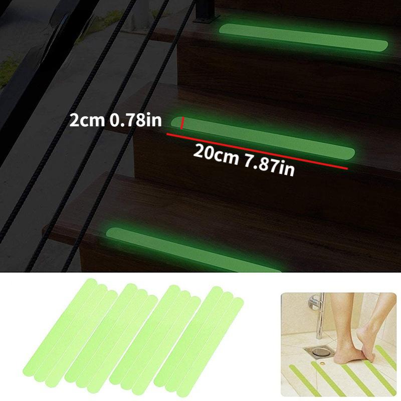 24 Pcs Luminous Anti Slip Bath Stickers Glow In The Dark Shower Stairs Grip Treads