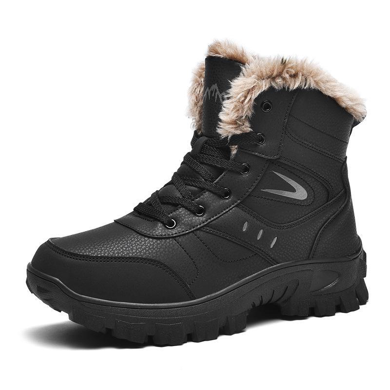Herren Plus Samt Wasserdichte High-Top Schneestiefel - Groß, Warm, Rutschfest Winter Baumwollschuhe