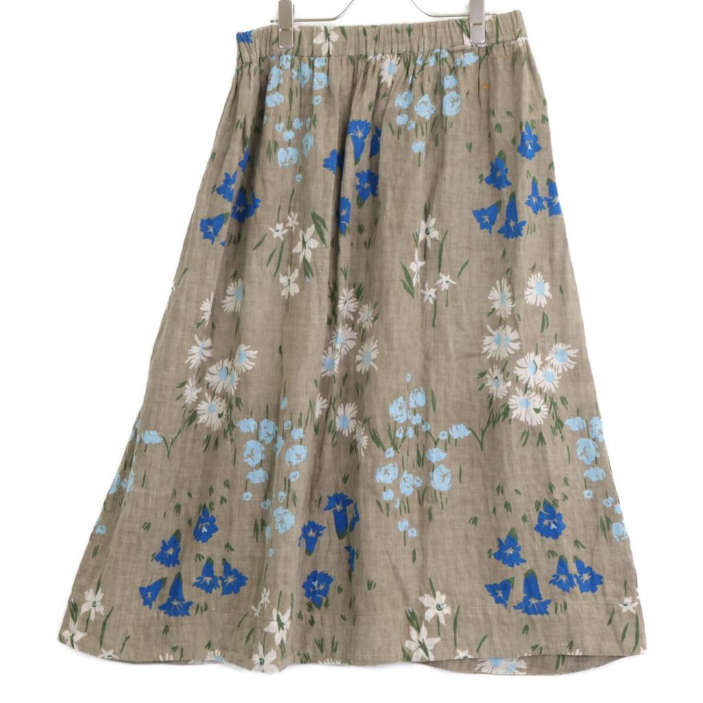 45R 71140084 Khaki Double-woven Country Flower Skirt skirt Not written khakiUsed