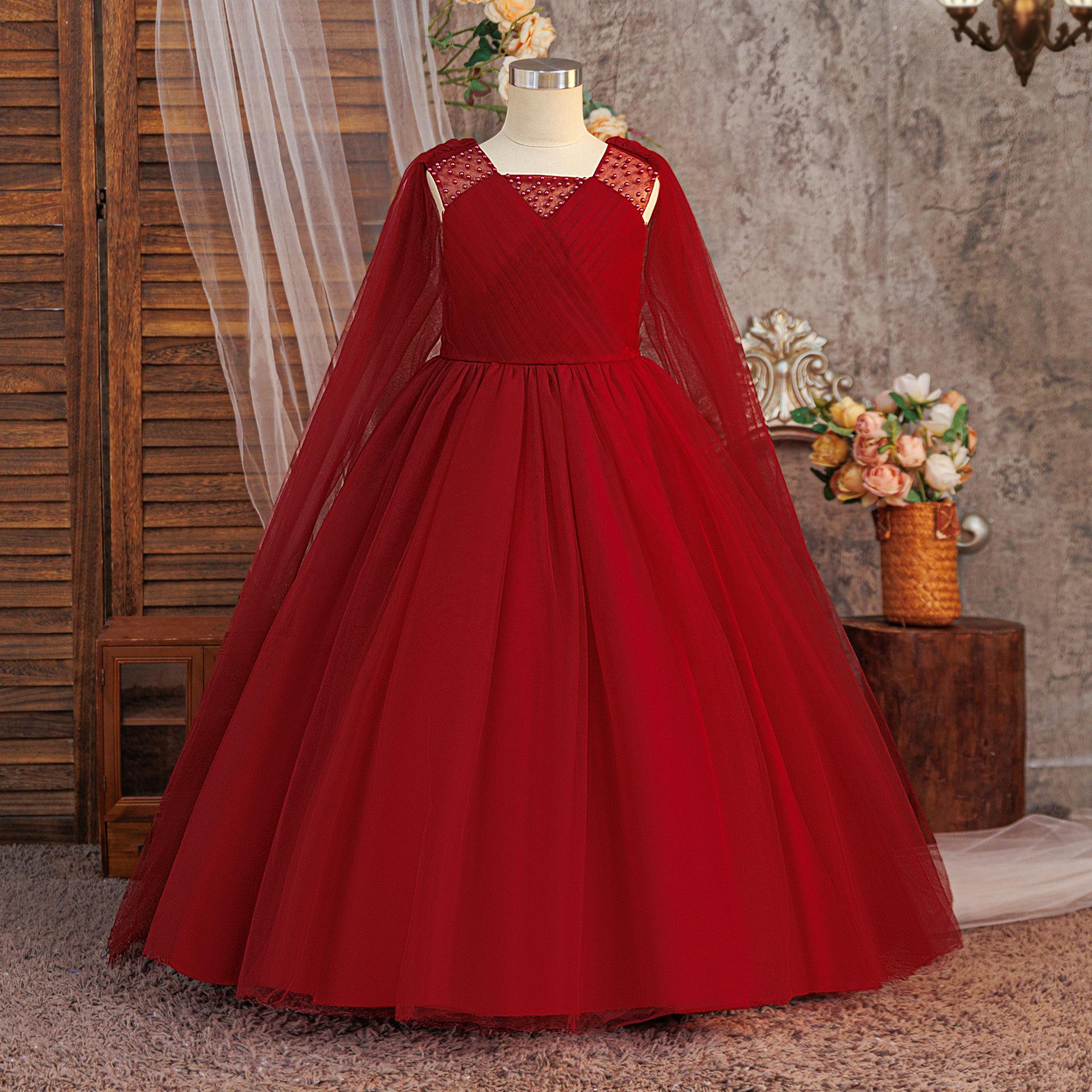 

Платье принцессы для девочки на свадьбу, летнее, детское, формальное, с бантом, длинное, для школы, вечерней вечеринки, детская новогодняя одежда LP691 150 малиновый