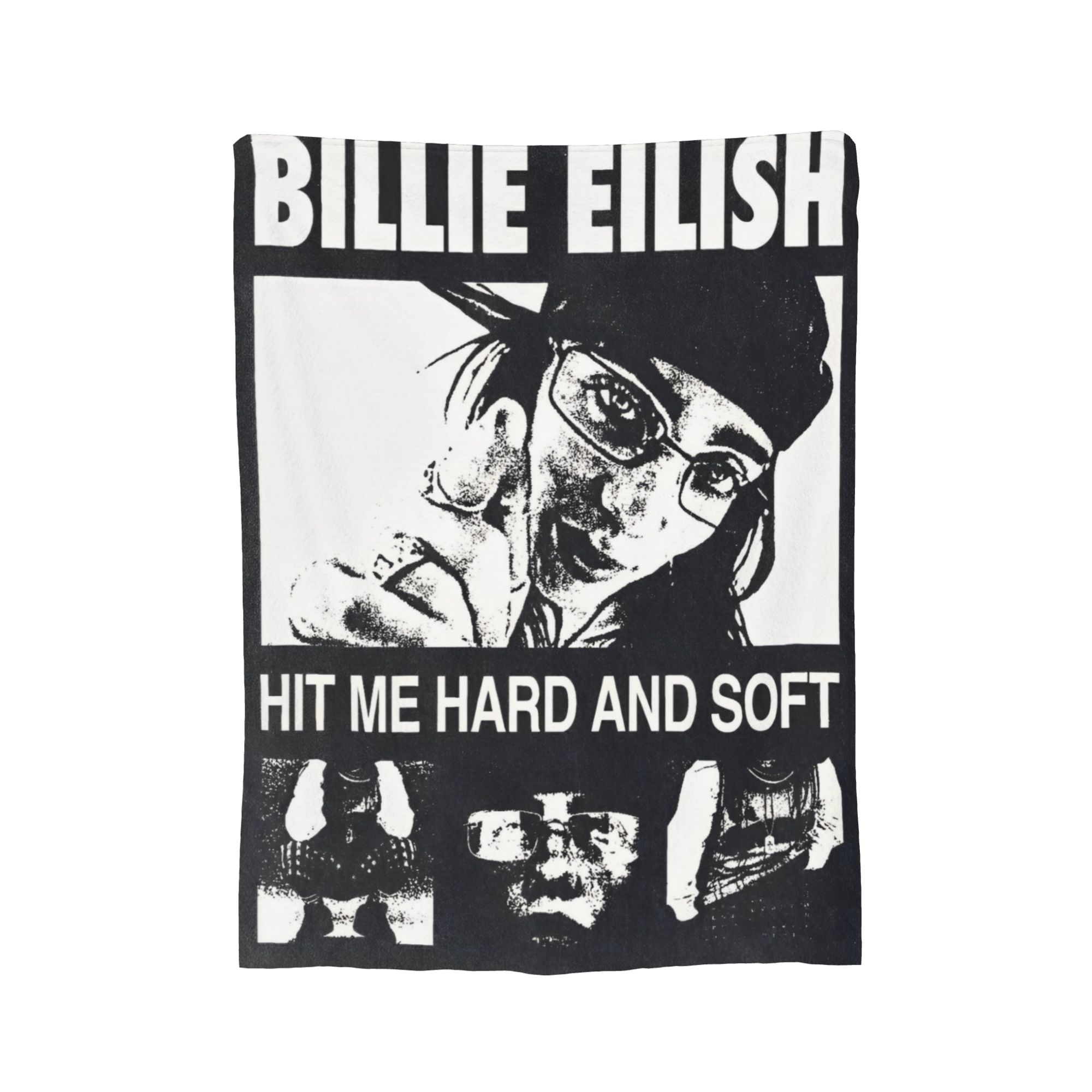 

Плед из флиса с изображением известной певицы B-Billie-Girl E-Eilish, легкий, для дивана или кресла. 150x200cm