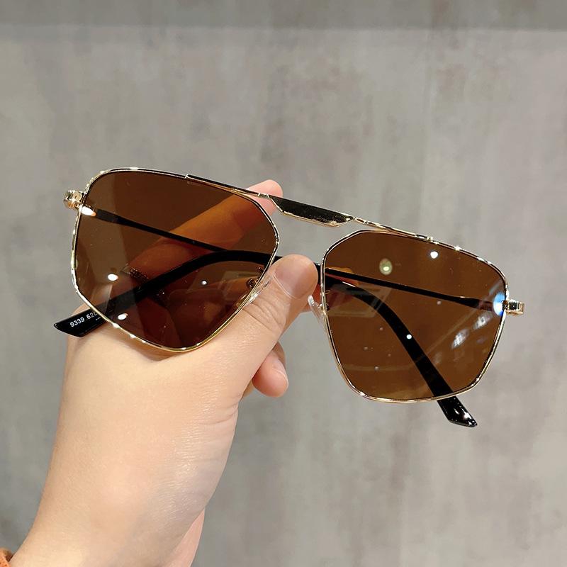 Polygon Shape Sunglasses for Women European American Style Metal Leg Men's Sun glasses UV Protection Outdoor Sunglasses