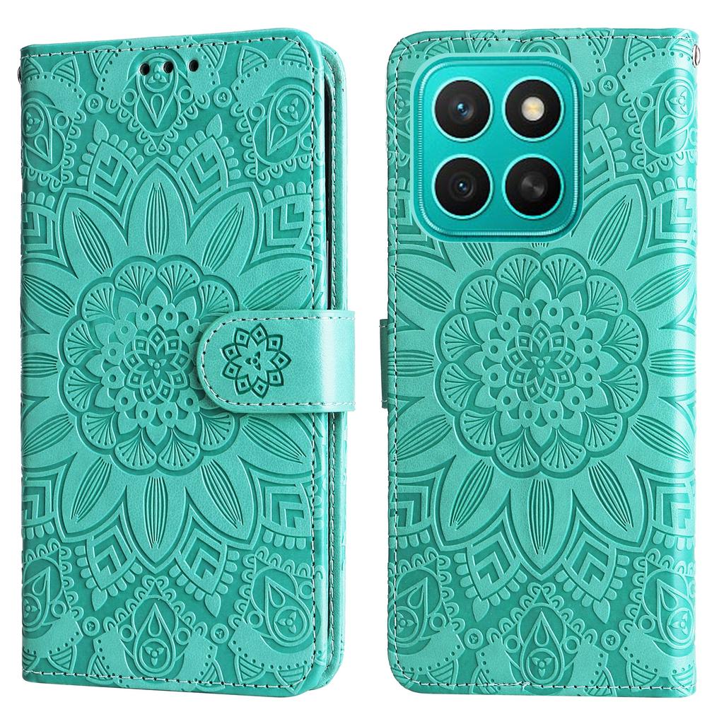 For Honor X8c 4G Case Sunflower Imprint Leather Wallet Phone Cover