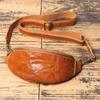New Retro Genuine Leather Chest Bag, Vegetable Tanned Leather for Men's Casual Mobile Phone, Wrapped In Leather, Crossbody Bag, Sports Waist Bag