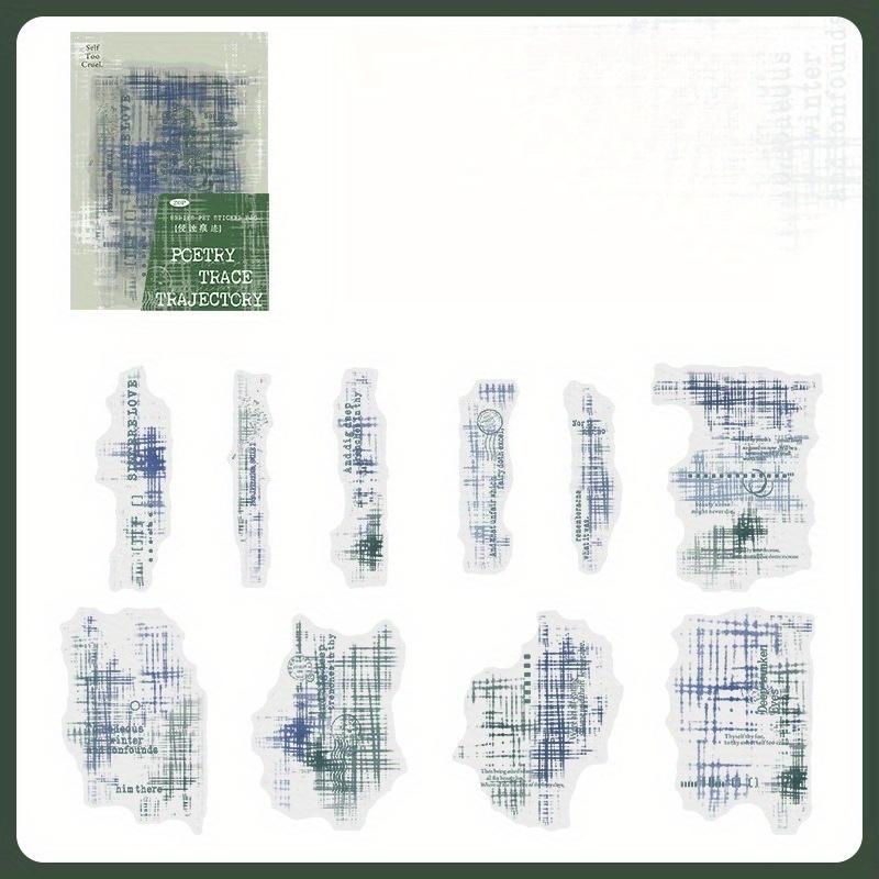 

1PC Long PET sticker pack Poetry trace series mottled trace theme notebook mobile phone back card collage
