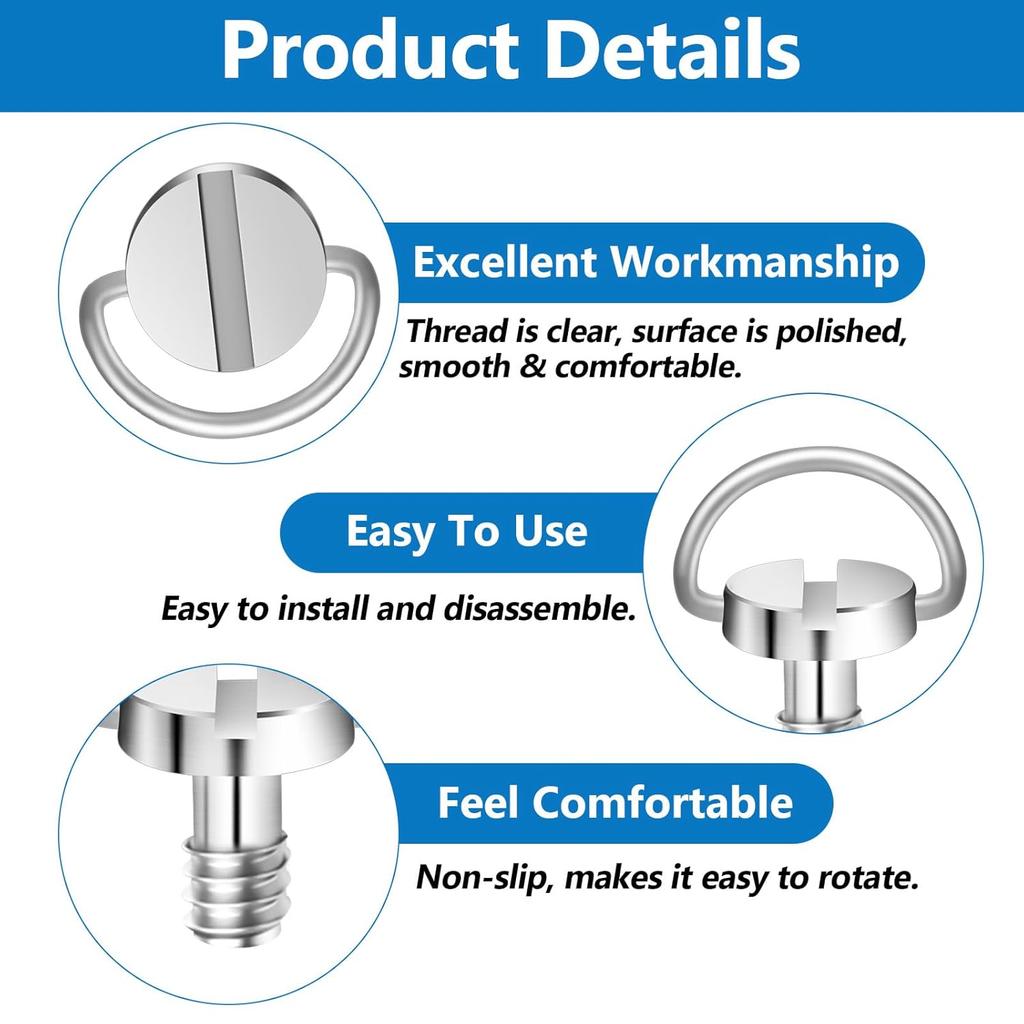 20/10/1PCS Stainless Steel 1/4" Tripod Screw Mounting Screw Adapter Quick Release Camera Screw for Camcorder Tripod Monopod