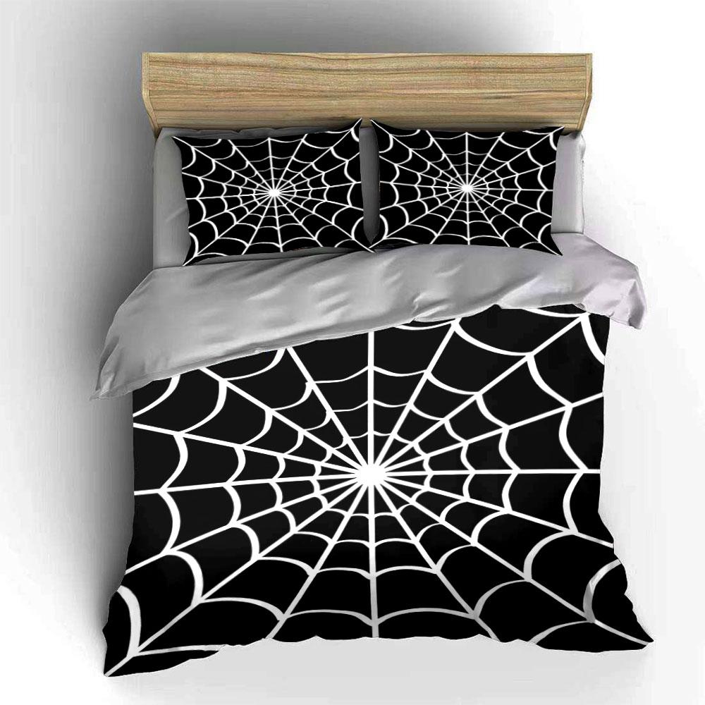 White Spider Web Pattern. Bedding Sets Duvet Cover Sets Duvet Covers Pillowcases(1 * Duvet Cover 2 * Pillowcases Without Duvet Insert)