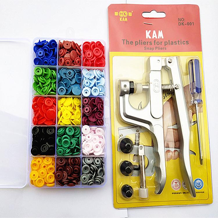 Set di bottoni a pressione in resina Hualian T5 con attrezzo
