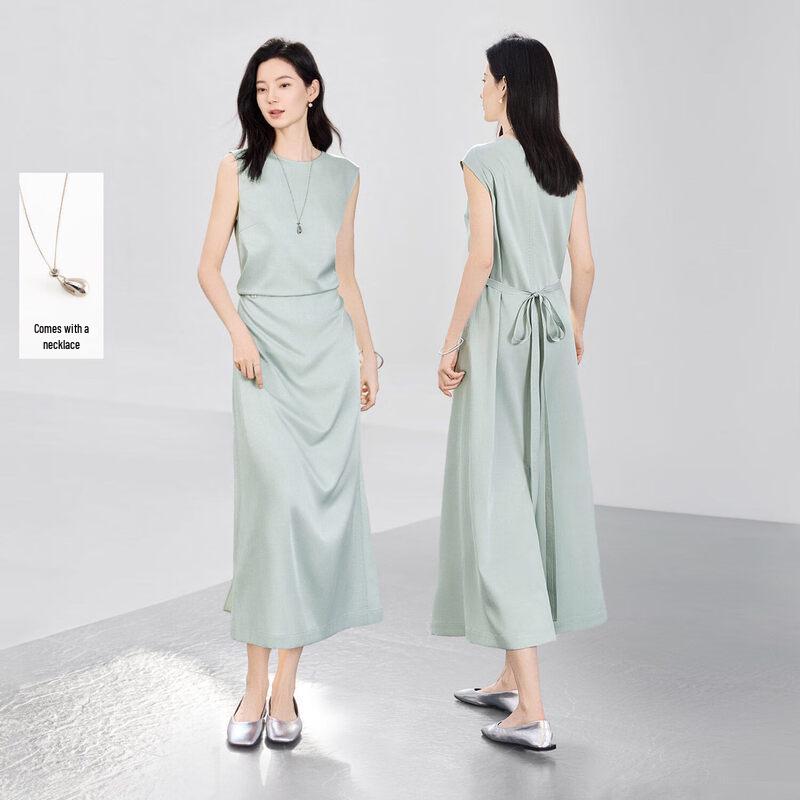 IHIMI Women s Satin Sleeveless Midi Dress 2XL