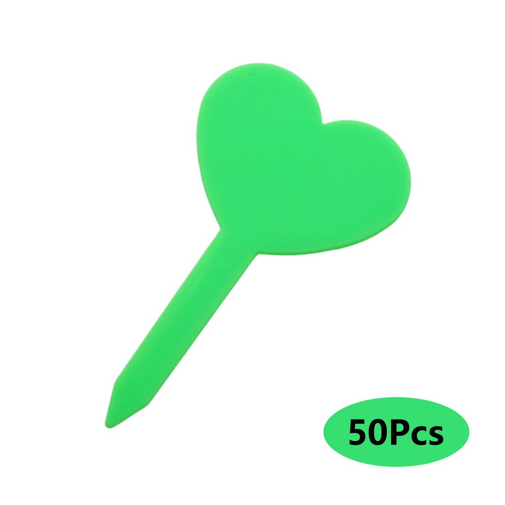 50pcs Heart Shaped Plant Labels Classification Marking Tool Plant Marker Identification Sign Flower Vegetable Color Labels