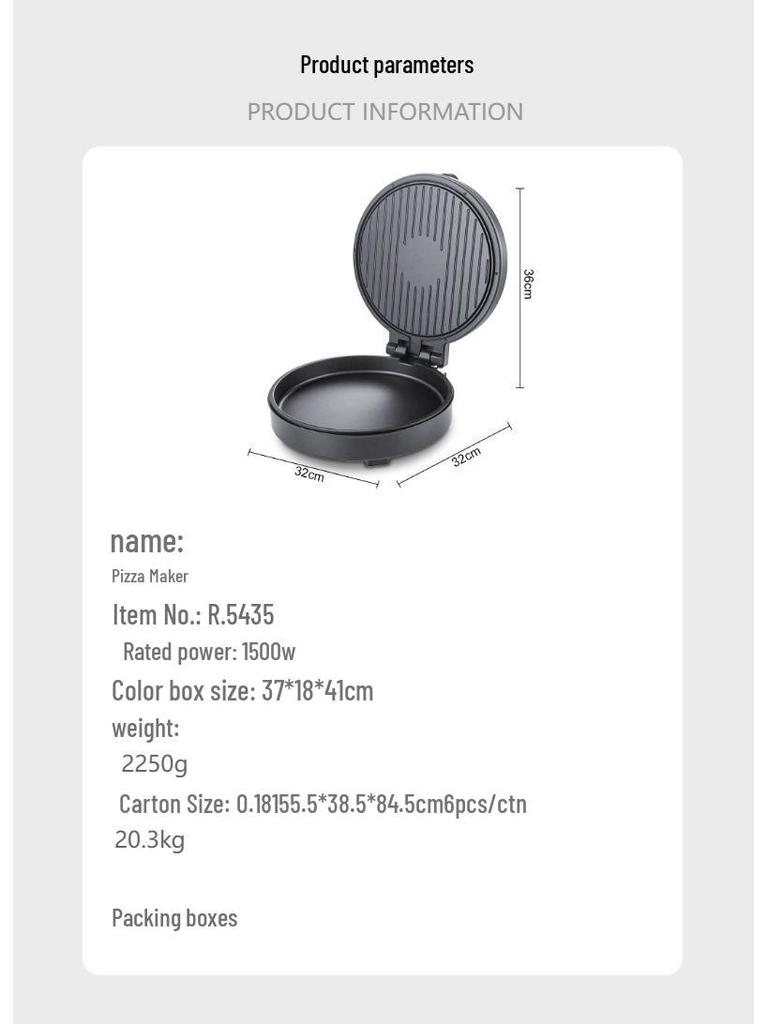 RAF Electric Non-Stick Pizza Oven & Griddle for Sandwiches, Pancakes, and Breakfast Grilling