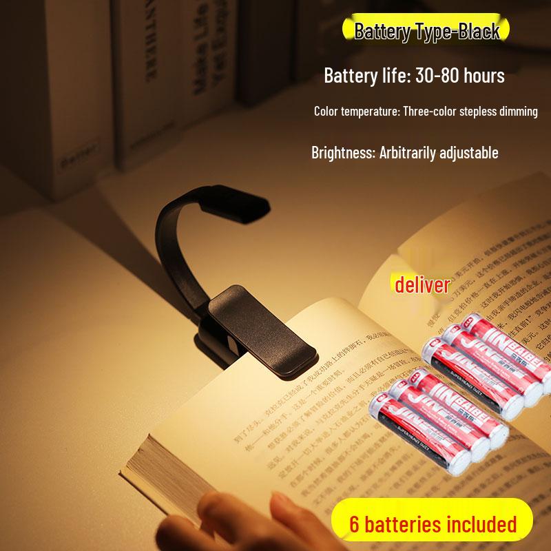Rechargeable Mini Clip-On Reading Lamp - Dormitory & Bedside Study Light