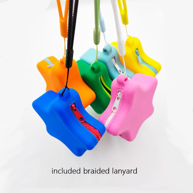 Creative Silicone Coin Purse Portable Zipper Cosmetic Bag Starfish Shape Earphone Bag Women Girls