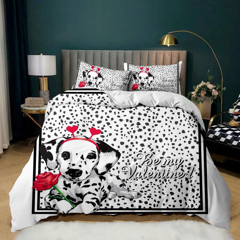 Yellow Maple Leaf French Bulldog Microfiber Bedroom Comforter Cover with Pillowcases Lovely Pet Dog Bed Sets for Girl Boy Teen