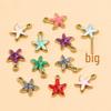 10-Color Stainless Steel Enamel Starfish Pendant (10x12mm) for DIY Jewelry and Keychains