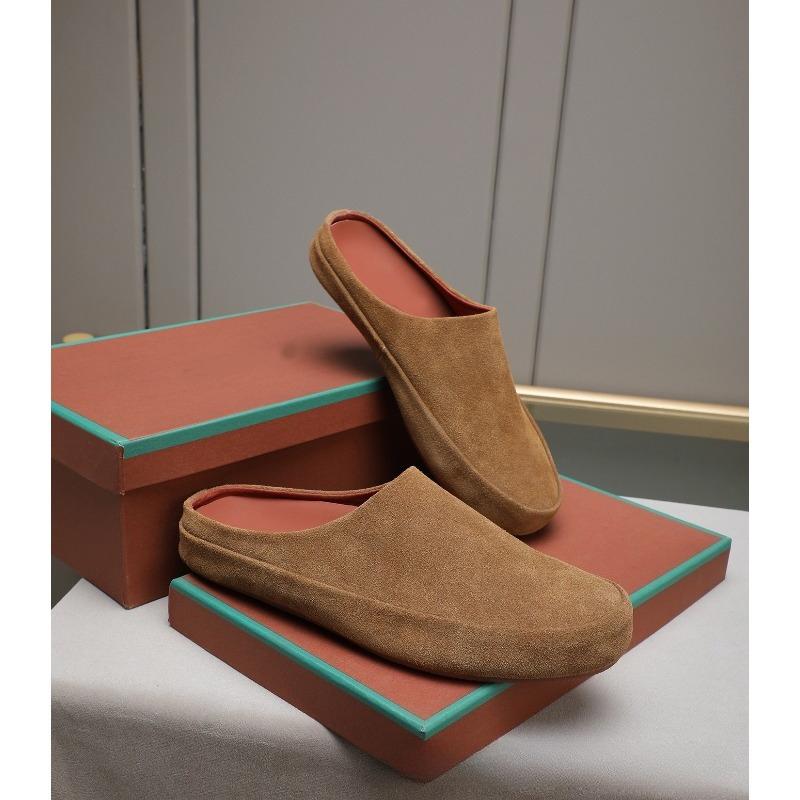 LUXSOLE Удобные мужские мюли без застежки Весна Лето Осень Зима Мягкая подошва Дышащие Повседневная обувь Круглый носок Низкий каблук Кожаная внутренняя отделка 40