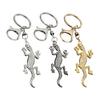 Keychain Pendant Sparkling Rhinestones Gecko Shape Zinc Alloy Key Holder with Electroplated Lobster Clasp Backpack Accessory