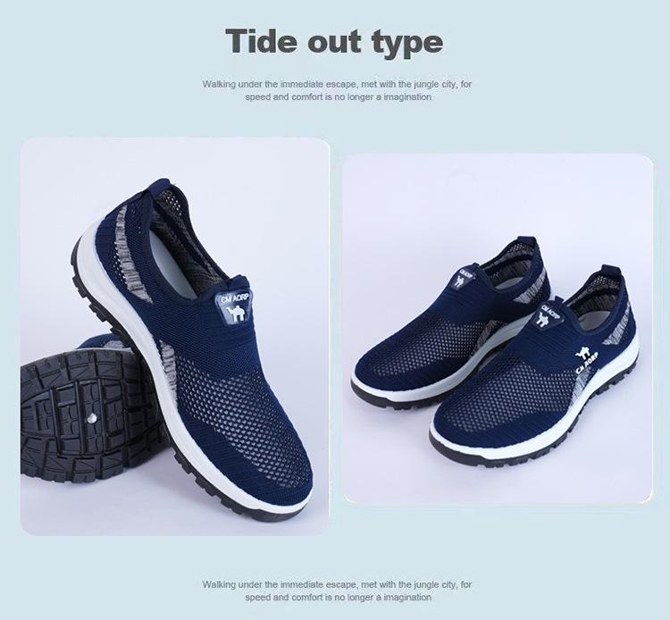 Men's Summer Breathable Slip-On Lightweight Mesh Running & Hiking Shoes.