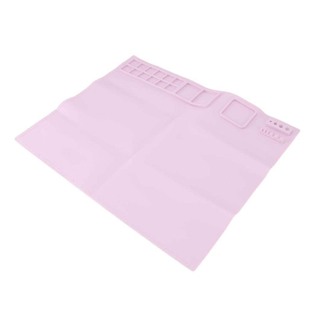 Silicone Painting Mat 51x42.6cm Roseate Flexible Reusable Silicone Art Mat with Palette for Drawing 