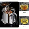 Bacon Grease Container With Strainer, 1.3L And 1.7L And 2.1L Grease Strainer And Container With Dust-Proof Lid, 304 Stainless Steel Oil Filter Storage