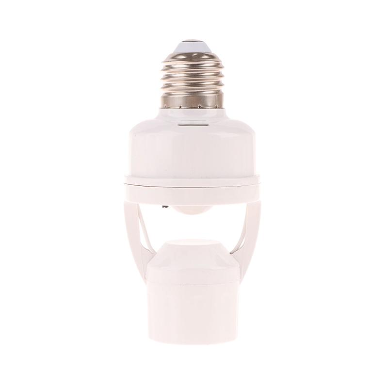 

360 Degrees Human Induction Motion Sensor Lamp Socket Base AC85-265V Delay Time Switch E27 Base Holder Socket Adapter білий