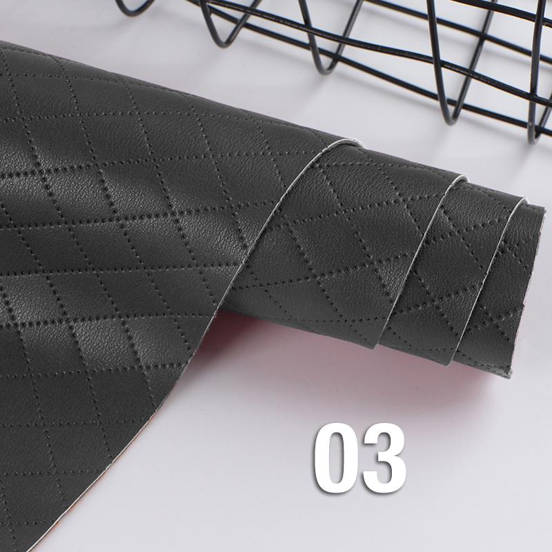 1/2 Yards Rhombus Plaid PU Lederstoff 1mm weiches elastisches Leder für DIY Sofa Schuhtaschen Auto Interieur Tischmatte Home Polster