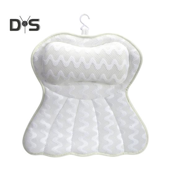 Poduszka do wanny z 6 antypoślizgowymi przyssawkami Zagłówek do kąpieli z tkaniną 4D Air Mesh Poduszka do kąpieli z podparciem szyi i pleców Relaksujące akcesoria do kąpieli