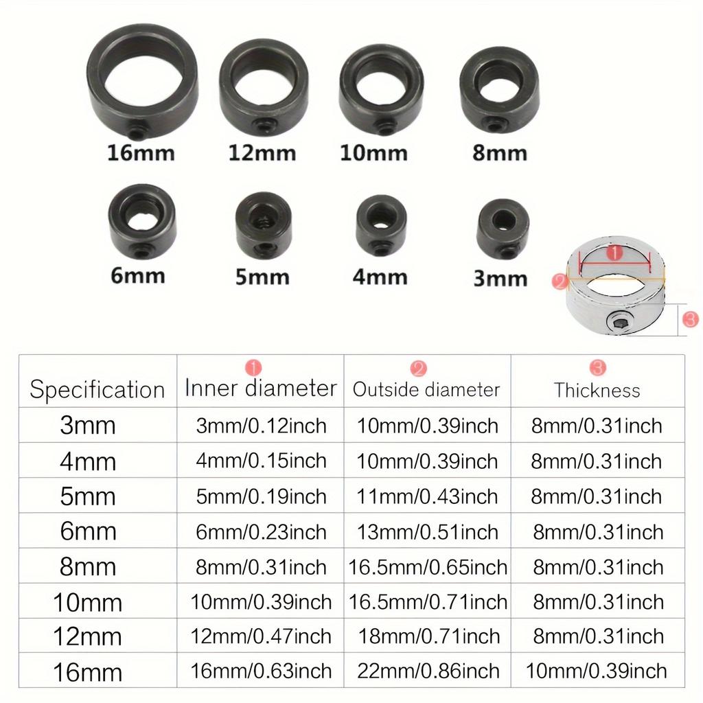9pcs/set Woodworking Drill Bit Set with Adjustable Depth Stopper, 3mm-16mm - Includes Hex Wrench for Precision Drilling in Wood