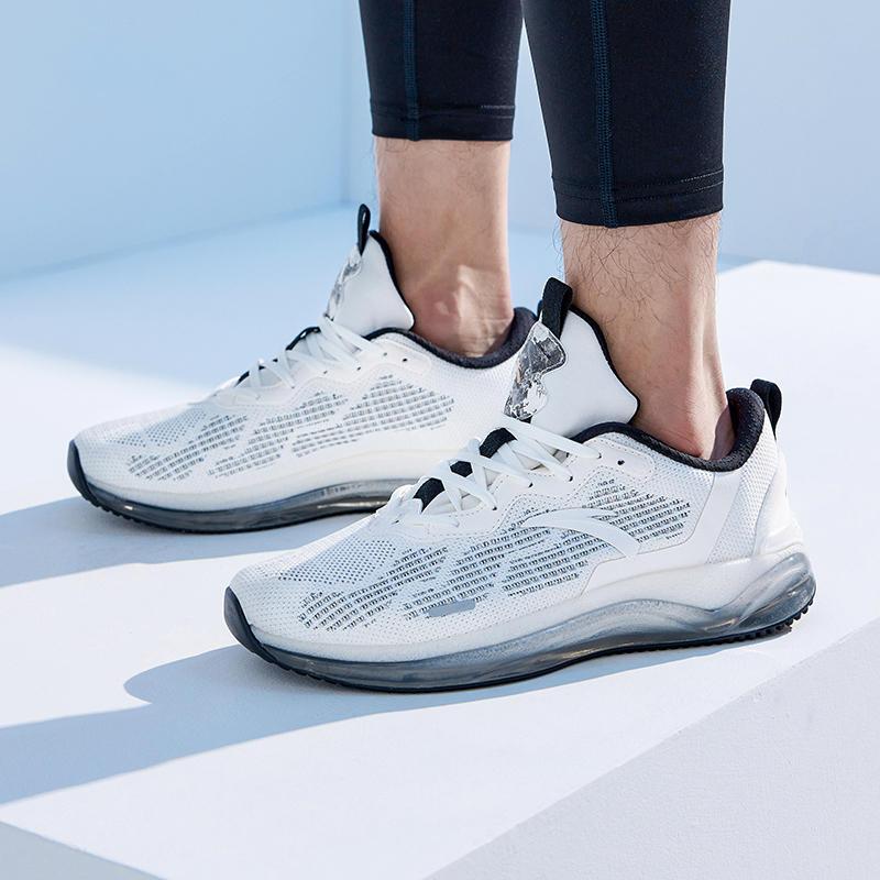 Anta Comfortable Casual Shock Absorbing Non-Slip Wear-Resistant Breathable Low-Top Running Shoes Men sneaker White Black 112045501-5