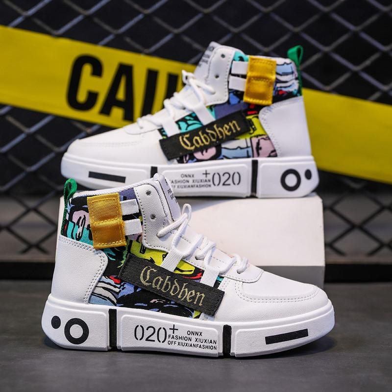 

Мужская обувь весна и осень новые высокие спортивные туфли пара платформа национальные туфли прилив доска молодежные повседневные белые туфли прилив 31