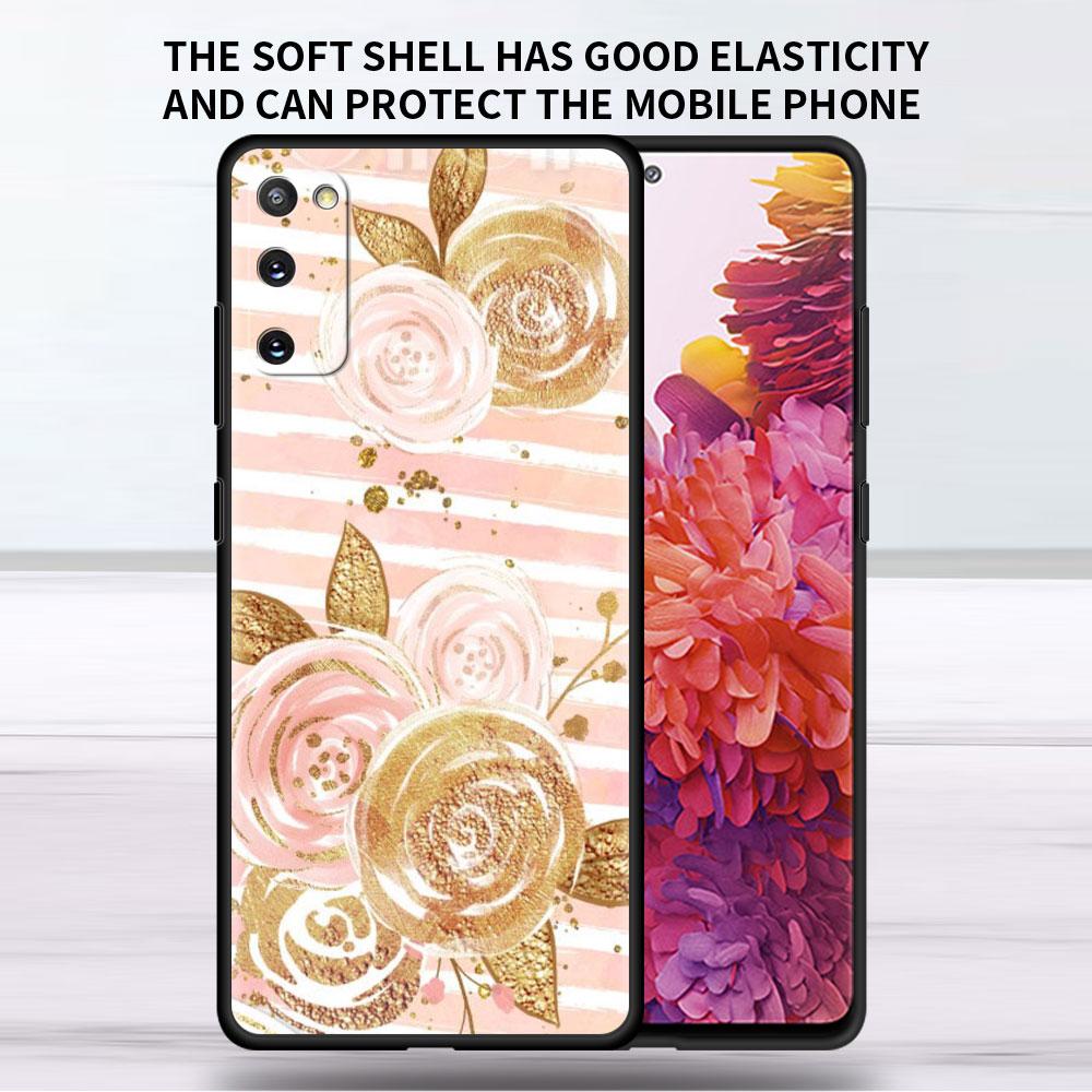 Husă Moale Pentru Samsung Galaxy Note 20 Ultra 10 Plus Lite A50 A70 A20 A40 A20e 9 8 A60 A10e Fundă Husă Telefon Floare Roz Hert Sac