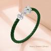 MOONLIGHT Classic Design Exquisite Cheetah Zircon Bracelet for Women Braided Leather Bracelet Quality Banquet Couples Gift