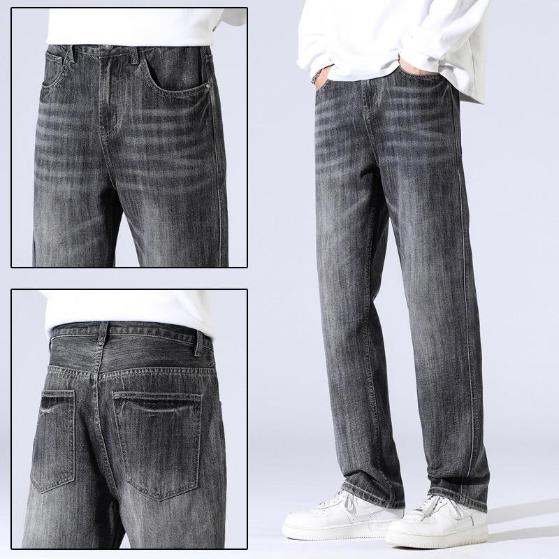 New Zipper New Straight-leg Trendy Men Loose Trendy Personalized Heavy Industry Versatile Jeans