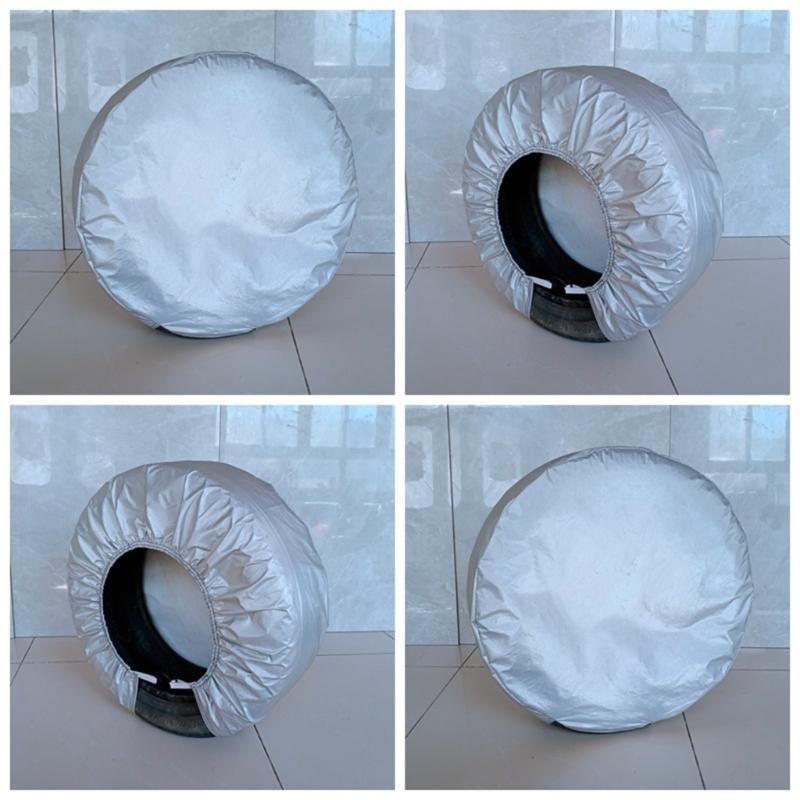 4PCS Silver Wheel Covers Shield Suitable For SUV Truck Campers Vehicles 21-32 Inch Tires Waterproof UV Resistant Design