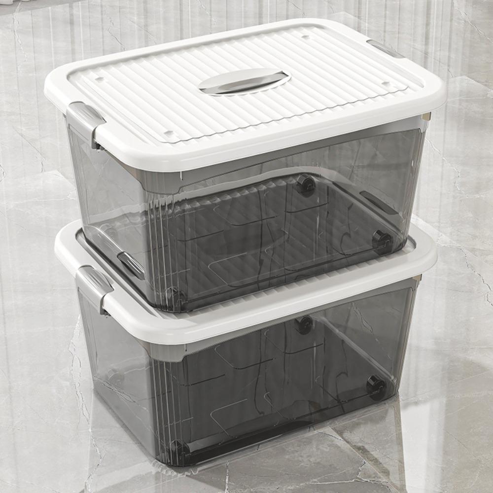 Transparent Storage Box Household Plastic Basket Clothing Classification Box Book Storage Box Medicine Suitcase Home Organizer
