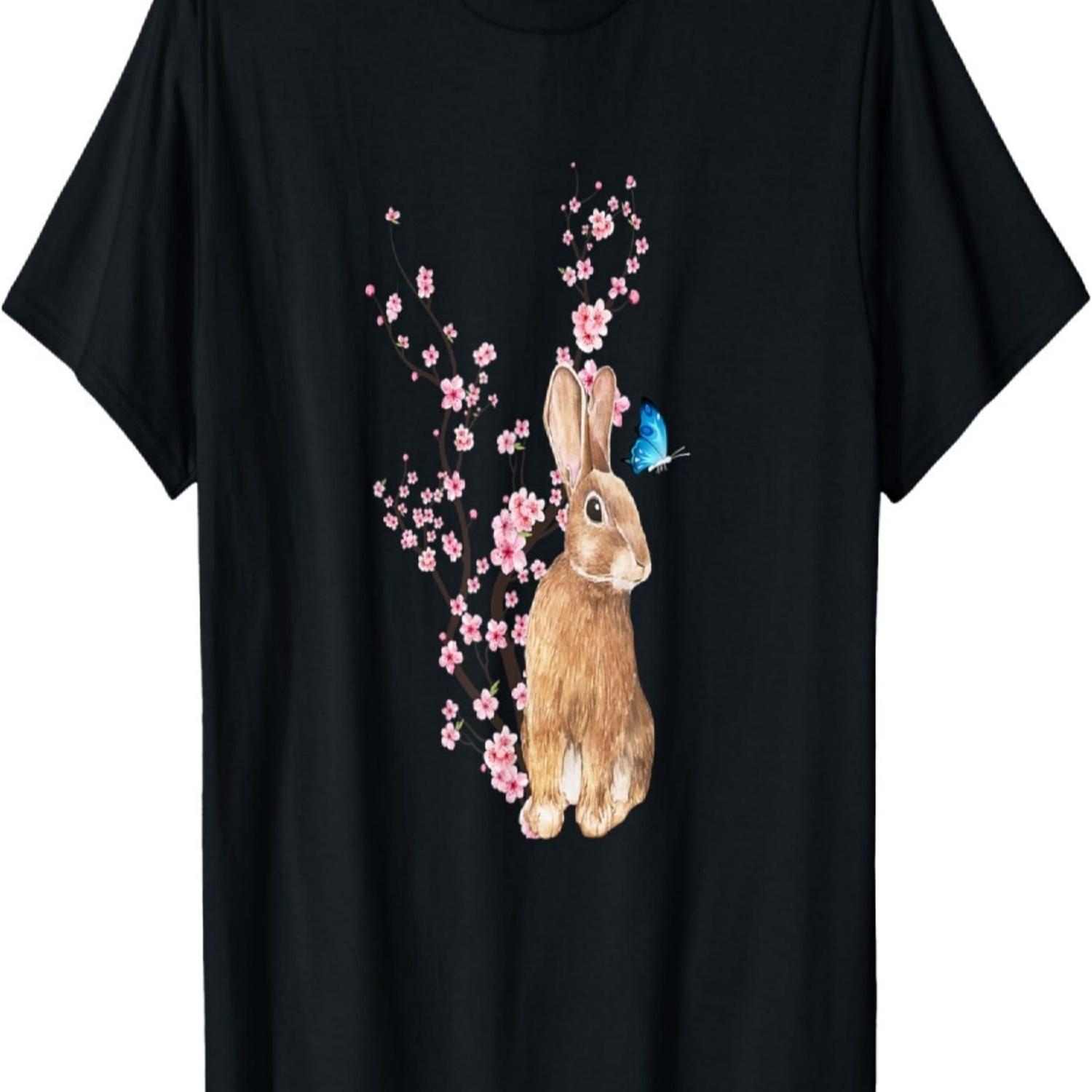 Japan Sakura Cherry Blossom Rabbit  T-Shirt S