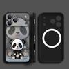 For iPhone 17 Pro Max Case Black Coat Panda Pattern Magnetic For Magsafe Silicone Cover For iPhone 16 Pro Max Funda iPhone 15 14 13 12 11 16E Air