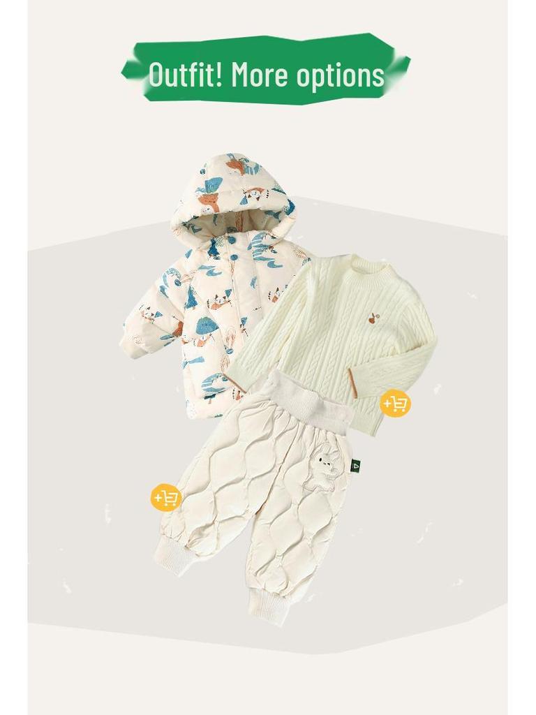 2025 Tongbei Kids' Winter Down Jacket: Cartoon Design, White Duck Down, Three-Proof, Warm, Hooded, Korean Style Outerwear