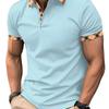 Men's Korean-Style Fashion Slim-Fit T-Shirt  Button-Printed Lapel Short-Sleeve Polo Shirt
